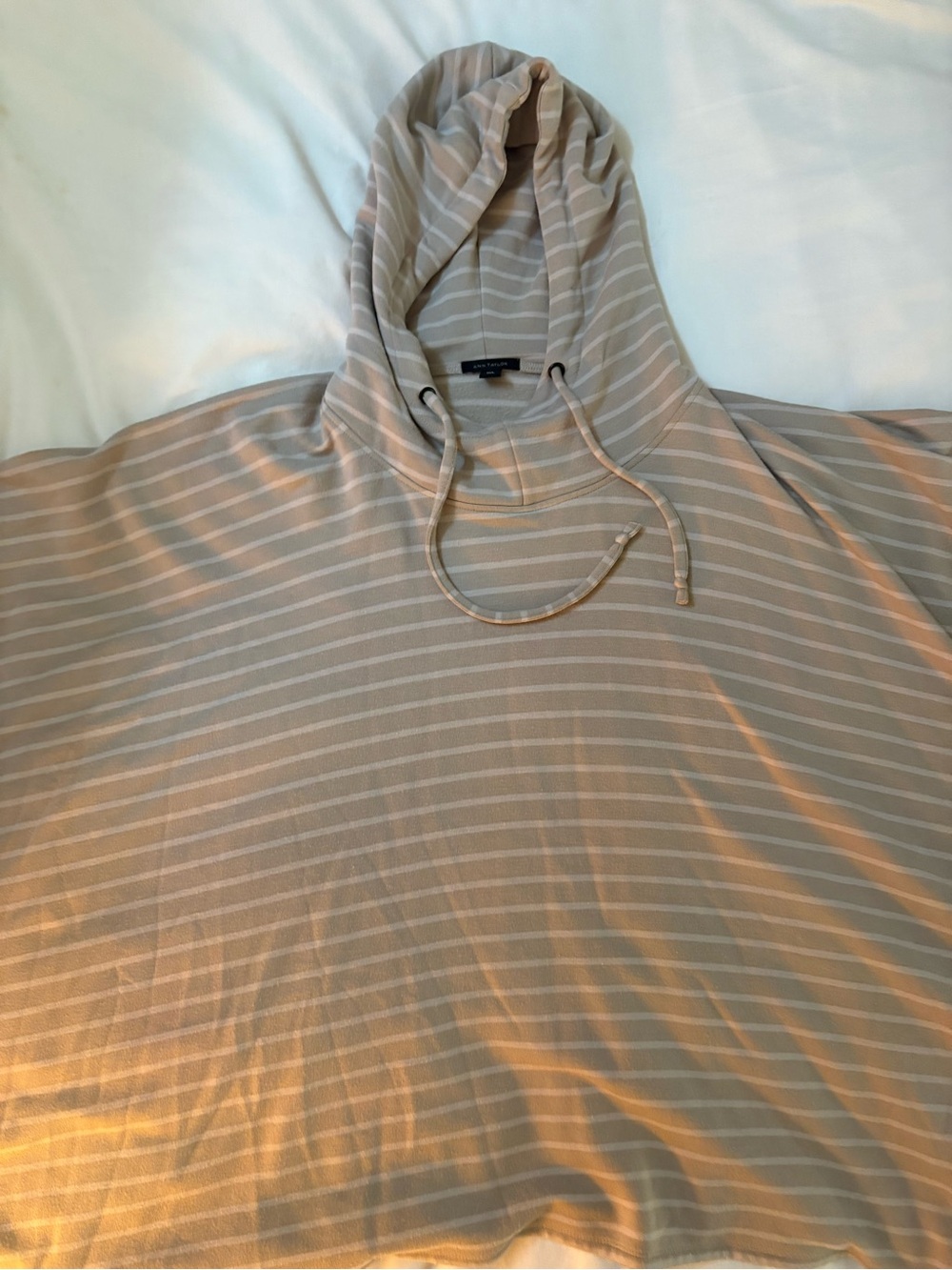 Striped Hooded Sweater in Beige women